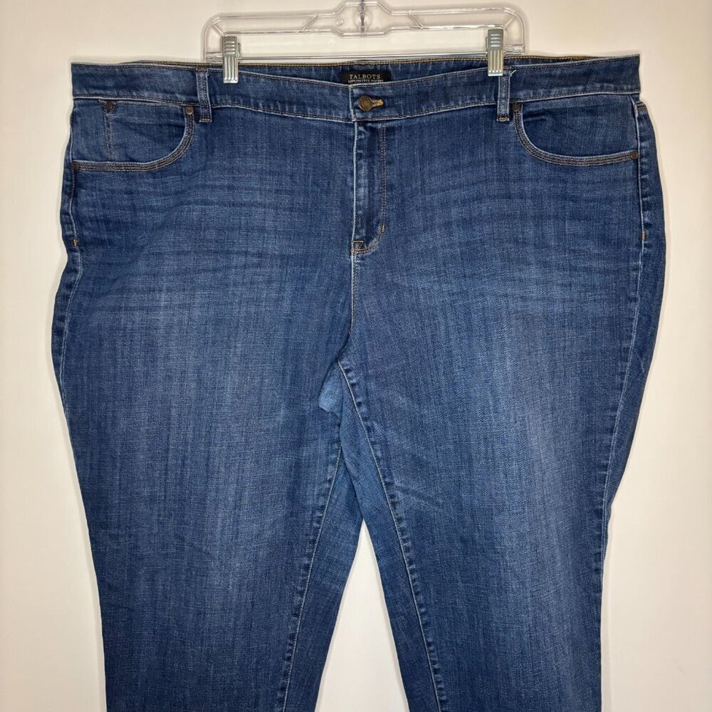 TALBOTS WOMAN Flawless 5 Pocket Boyfriend Jeans Womens 24W Plus Denim Stretch